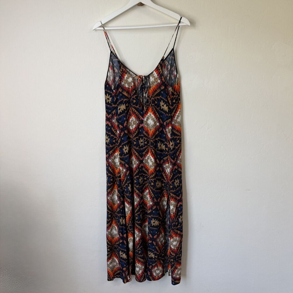 Zara Woman Small Southwestern Aztec Lightweight Midi Dress Boho Western Cowgirl - Picture 7 of 12